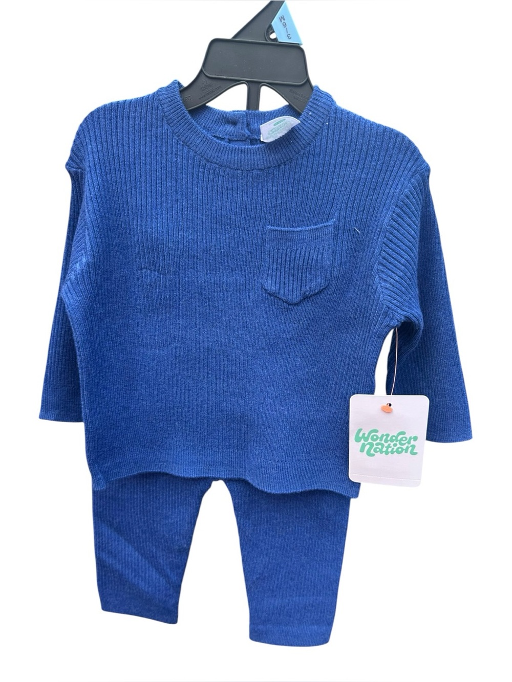 Wonder Nation Baby Blue Ribbed Sweater & Pants Set 3–6M NWT